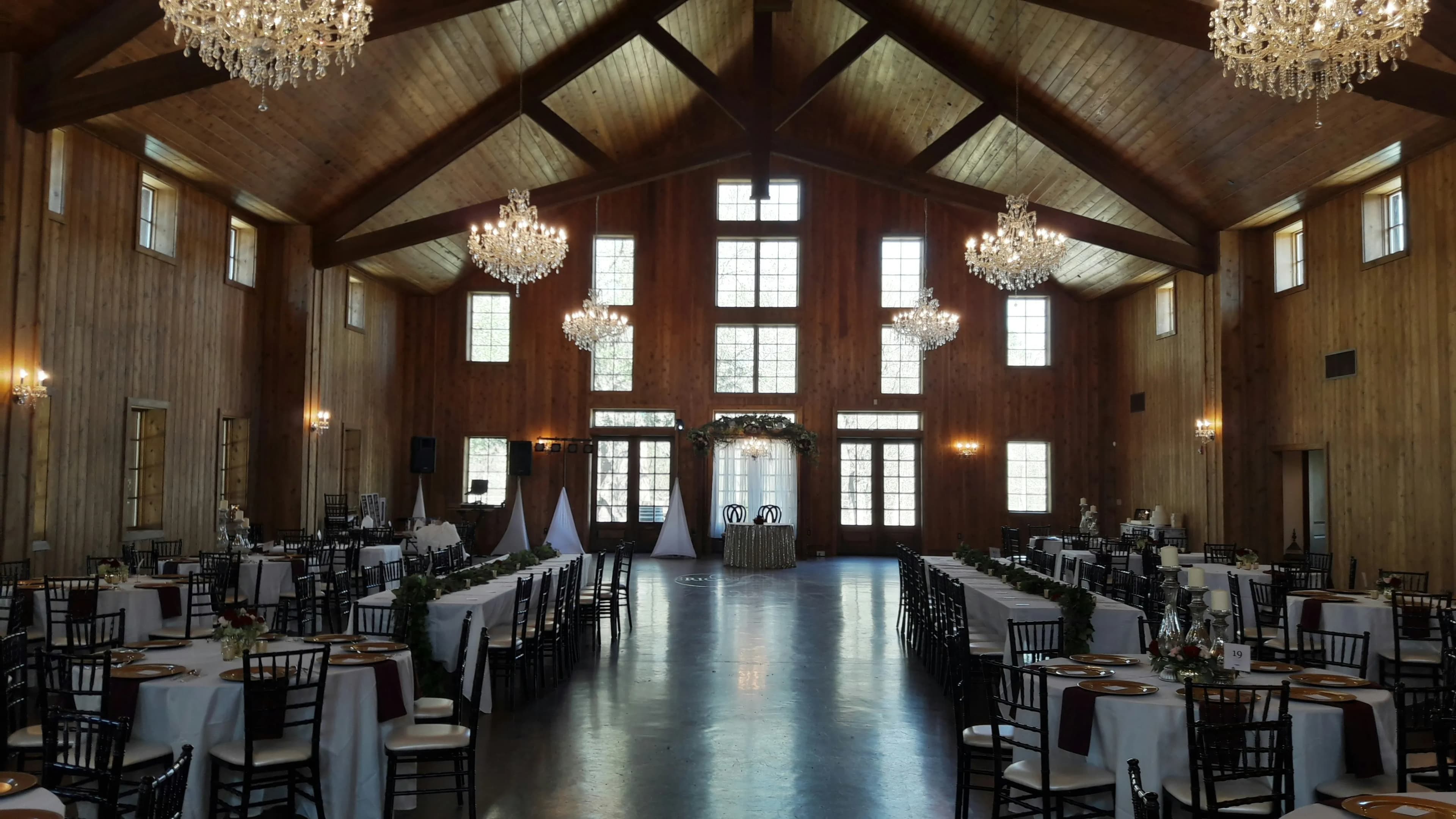 Interior of St. Philip Neri Catholic Church hall setup for an event